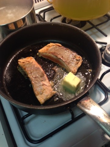 PRO: Salmon fried in butter is, to be fair, delicious.